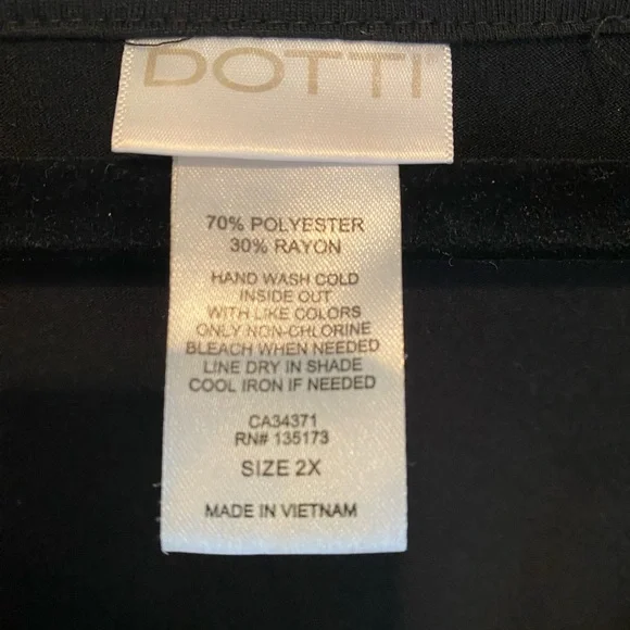 Dotti Black Garment with Care Label - Picture 3 of 4